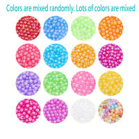 100pcs Perlas De Acrílico Imitación Con Agujero 6/8/10mm Colores Aleatorios AB Para DIY Joyería Hecha a Mano - details 1