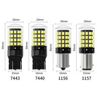 2PCS Lámparas LED Blancas 54smd CanBus Luz De Señal Inversa BA15S P21W BAU15S PY21W 7440 W21W P21/5W 1157 BAY15D 7443 Para Coche - details 2