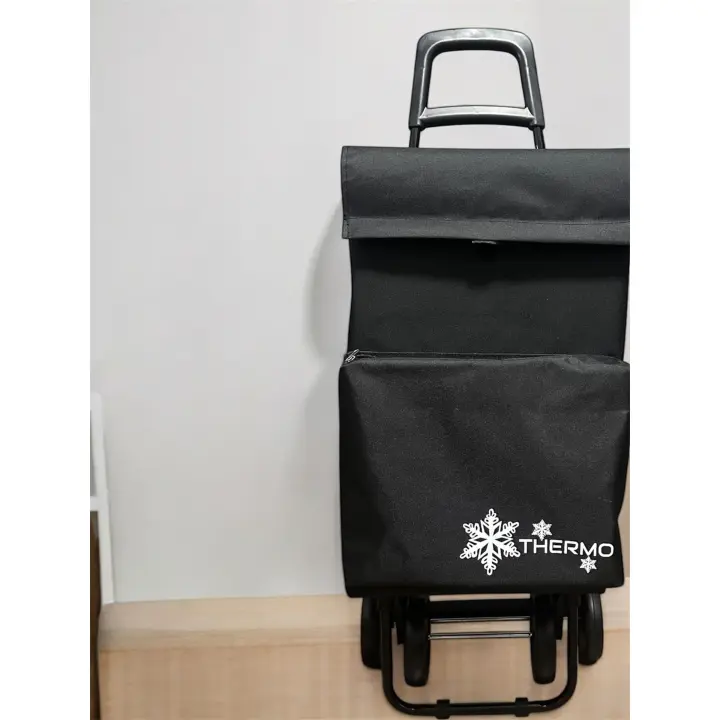 Carro Carrito de Compra Plegable [Carro Carrito] Ligero Bolsa Termo 90x30x39cm , Resistente, Plegable, con 4 Ruedas Resistentes, para la Compra de Alimentos, Capacidad de Carga 40 Litros - 1