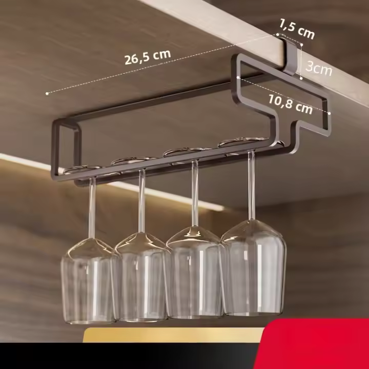 Soporte De Vino Nórdico GIANXI Soporte Para Cristales De Vino De Hierro Minimalista Decorativo Para El Hogar Sin Perforar Inverso - 1
