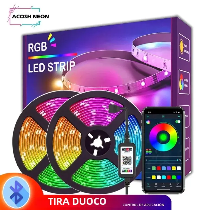 Tira De Luces LED Inteligente Bluetooth 24V Luz De Cadena LED Sin Cable 5050 SMD Para Dormitorio Casa Techo Control Con APP DuoCo - 1