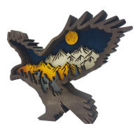 Wolf Totem Decorativo De Madera Vacío Navidad Animal Creatividad Adorno De Escritorio Para Coche Decoración LED Para Sala De Estar - details 10