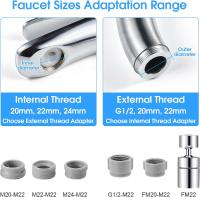 Doble función 360 ° de rotación giratoria Grifo rociador Ahorro de agua con flujo de burbuja suave y Fuerte rociador para fregadero de La Cocina Baño - details 1