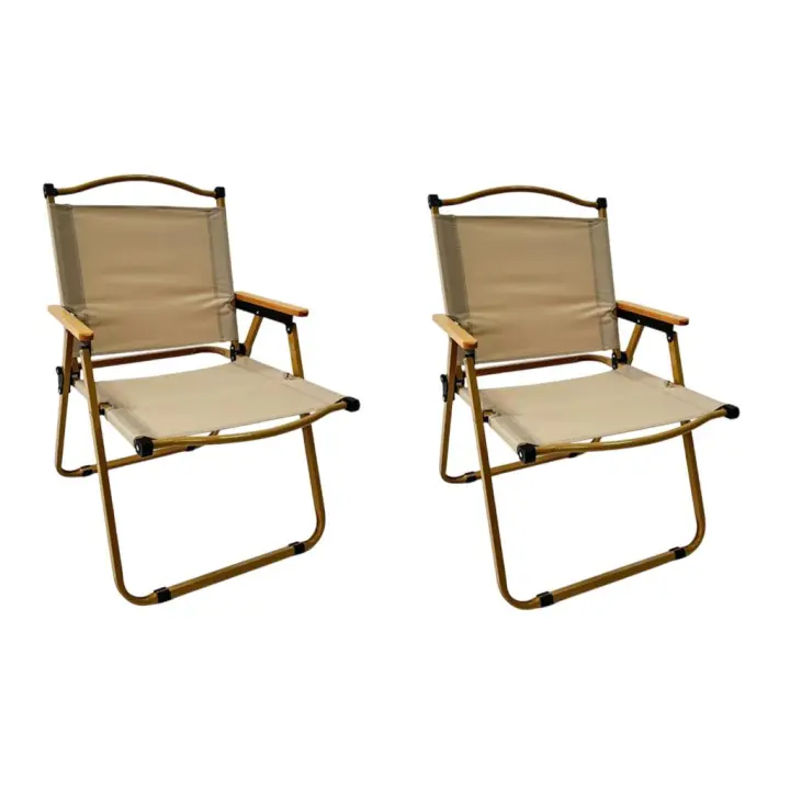 PACK 2 Sillas de Playa Plegable con Reposabrazos ,SILLA CAMPING, Estructura de Acero Resistente,Asiento de Lona Impermeable,Estampado a Rayas ,Ideal para Playa o Camping ,Pesca, Estructura de Acero - 1