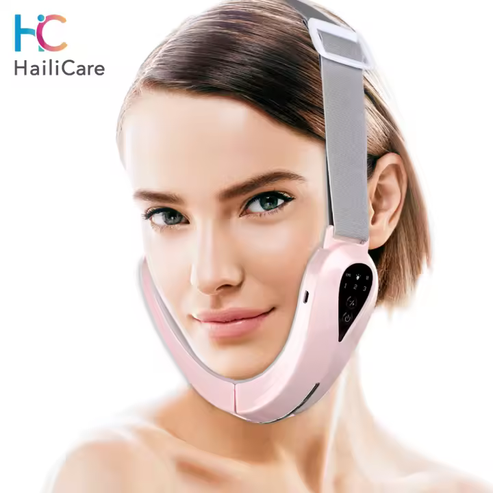 Masajeador Facial EMS Levantador De Pecho V Forma Con Luz Roja Y Azul LED Dispositivo De Reducción De Grasa Vibration Para Cuidado De La Piel - 1