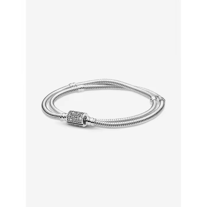 Pandora-Pulsera/Collar de Cadena de serpiente con Cierres de Barril de Doble Vuelta - 1