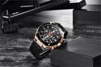 Reloj De Pulsera Deportivo Multifuncional Para Hombre BENYAR 2023 Cronógrafo De Cuarzo Resistente Al Agua 30M Con Manos Luminosas Y Calendario Completo Material De Correa De Cuero - details 4