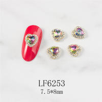 5PCS Decoración De Uñas Con Diamantes Corazones Cheering Accesorios Redondos Para Manicura Arte De Uñas Moda - details 3