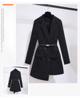 Nueva Sastrería Blazer Negra Para Mujer Oficina Primavera Otoño Traje Elegante Cintura Ajustada Doble Botón Moda Trabajo - details 0
