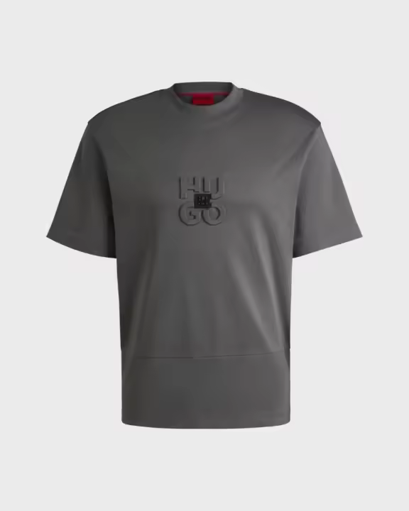 HUGO 50535499 DEBOSTAC Camisetas Manga corta Hombre Gris - 1