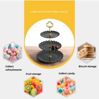 Estante De Tres Niveles Para Pasteles Y Dulces Porta Frutas Y Aperitivos Torre De Buffet Para Fiesta De Navidad Boda Stand De Postres Y Bebidas - details 1