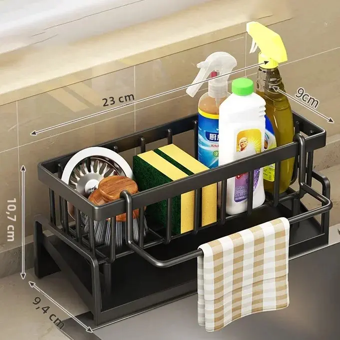 Organizador Multifuncional De Esponjas Para Cocina Estante Colgante Para Fregadero Almacenamiento De Paños Y Detergente - 1