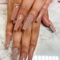 Juego De 24 Uñas Postizas Con Diseño De Flor Y Forma De Coffin Largas Ballerina Frases Francesas Acrílicas Cubiertas Por Encima Para Uñas Artísticas - details 31