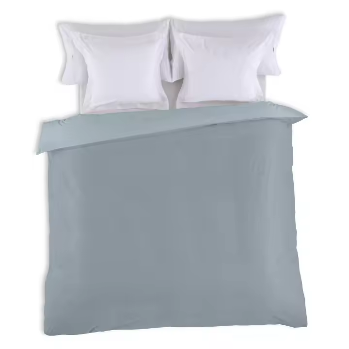 FUNDA NORDICA reversible bicolor acero-plata - Cama de 90 (1 pieza) - 100% algodón - 144 hilos. Gramage: 115 - Fijalo - 1