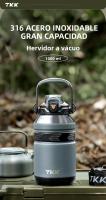 TKK Taza De Viaje De Acero Inoxidable 1L Con Aislamiento Térmico Para Agua Y Café Gran Capacidad Termo Frío Para Adultos - details 0
