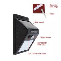 Lámpara Solar Exterior Con Sensor De Movimiento PIR 30 LED Luz De Pared Impermeable Para Jardín Decoración Calle Solar Iluminación Fuente De Energía Solar - details 4