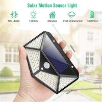 Luz Solar Exterior Con Sensor De Movimiento 100LEDs IP65 Impermeable Tres Modos Iluminación Para Jardín Garage Eave Luz Nocturna - details 0