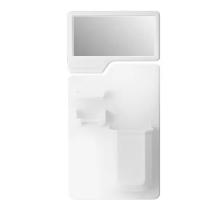 Organizador De Baño De Silicona Impermeable Con Espejo Y Porta Cadena Para Ducha Y Baño Herramienta De Almacenamiento Para Toallitas Y Cuchillas - 1