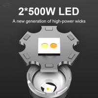 Linterna Recargable De Doble Fuente De Luz Nueva 500W LED Amarilla Potente Torcha 110000LM Alta Potencia Con Luz LED Y Recargable - details 2