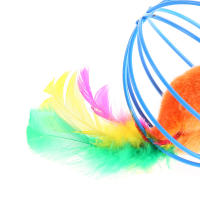 Juguete Para Gatos Con Cola De Pluma Y Rata Pintada De 6cm Juguete De Caja Para Gatos Colorido Y Hecho De Alambre Y Pluma Suministros Para Mascotas - details 1