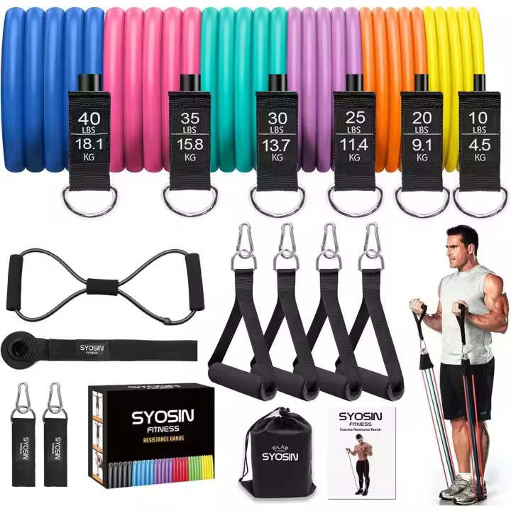 Extensores de Pecho para fitnJuego de Bandas de Resistencia de 200 Libras, para Hombres y mujeresess.Póster de Entrenamiento, Mejor Opción para Entrenamiento de Fuerza, Fisioterapia - 1