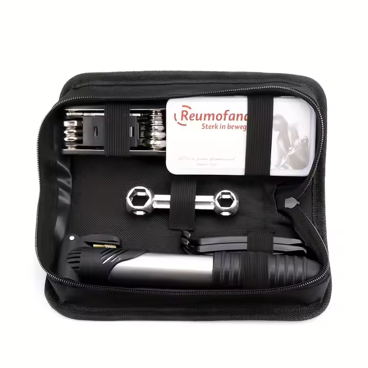 Kit De Reparación De Bicicleta Con Bolsa Bombín Pneumático Repuesto De Neumático Llave Multifuncional Herramientas De Ciclismo Para Exterior - 1