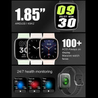 Ostark Reloj Inteligente 1.85" AMOLED 390×450 | Llamadas Bluetooth, Corona Giratoria, 100 Modos Deportivos, Monitoreo de Ritmo Cardíaco 24 h, Presión, SpO₂ y Sueño, Esferas Personalizables, Gadgets Prácticos, Batería 350 mAh y Resistencia 3ATM - details 9