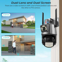 Cámara IP 8MP 4K Con Lente Dual Pantalla Dual Visión Nocturna En Color Rastreo Automático PTZ Cámara De Seguridad CCTV Impermeable ICSEE - details 6