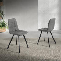 Meimon Silla tapizada, pack de sillas de salón comedor, cocina, oficina, Silla tapizada en tela o polipiel con estructura metálica negra. Acolchada, cómoda y con estilo moderno. Caja de 4 unidades. - details 3