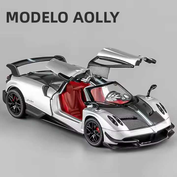 Modelo De Coche Supercar Pagani Huayra BC a Escala 1:24 Con Sonido Y Luz Juguete De Colección Para Niños Regalo De Cumpleaños Metal Sin Batería - 1
