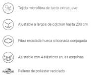 Topper Extra Confort con Acolchado Doble y Microfibra - Mejor Descanso y Correcta Transpiración - 5 cm - Ajustable con Gomas - details 0