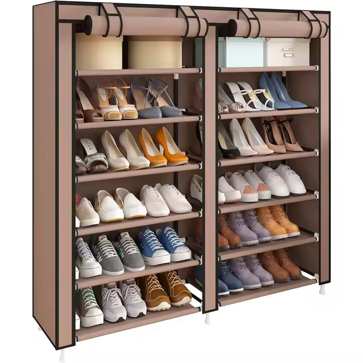 Nyana Home Armario Zapatero Tela con Puertas Cremallera 110x120x30cm - Organizador de Zapatos con Capacidad para 36 Pares - 1
