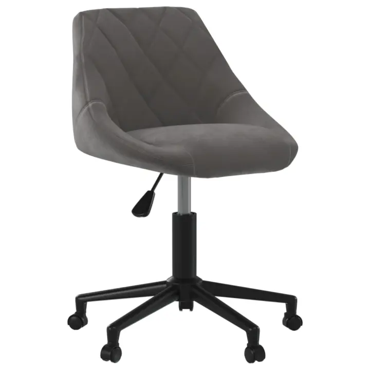 Silla de Oficina giratoria de terciopelo gris oscuro - 1