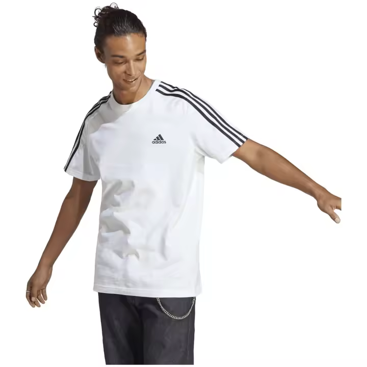 Jersey Adidas Essentials Single 3 Bandas para hombre en color blanco - 1