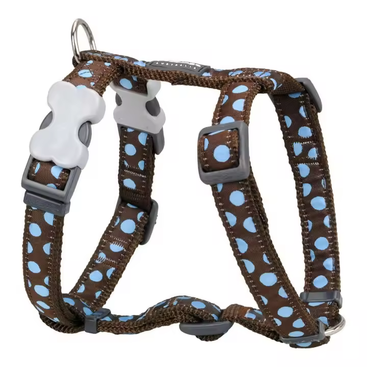 Arnés para Perro Red Dingo Style Azul Marrón Lunares 30-48 cm - 1