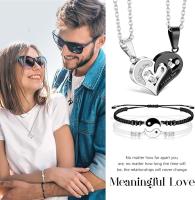 Collar y Pulsera para Parejas o mejores Amigos Te Amo para Parejas Collares Joyas Collar de Corazón y Pulsera Yinyang Gift - details 2