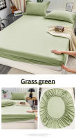 Sábana Adaptada Con Banda Elástica De Color Sólido Antideslizante Para Cama Single Double King Queen Cubierta De Matraces Ajustable - details 12