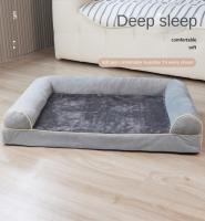 1pc Sofá para Perros, Estampado Sólido, Forma Rectangular, con Relleno de Fibra de Poliéster Desmontable, Sofá de Peluche para Perros con Funda Extraíble, para Todas las Razas, Cama para Mascotas Lavar en Máquina - details 17