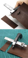 Cortador De Correa De Cuero Profesional QJH Con 2 Hojas De Corte Ajustable Herramienta De Corte Manual Para DIY Y Artesanía - details 0