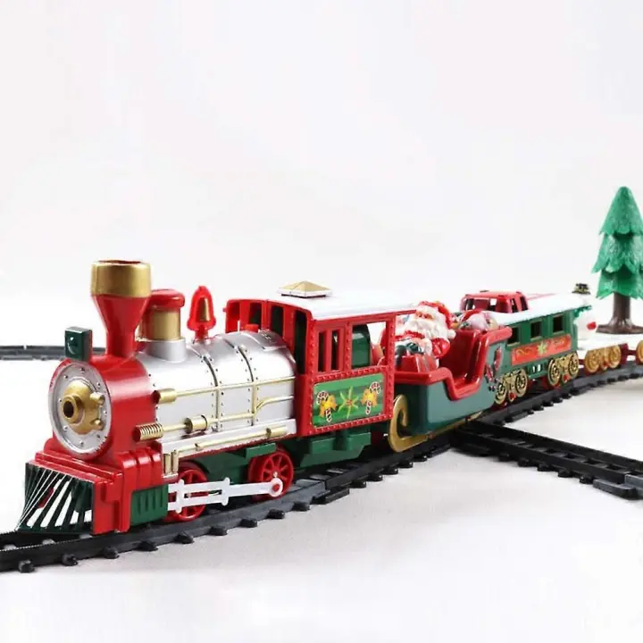 Christmas Electric Railcar Train Toy Children Electric Toy Railway Train Set Transportation Building Toy New Year Gift - 1