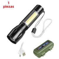 Linterna LED Recargable Portátil Con Zoom Ampliable Modos De Iluminación Para Camping Y Emergencias Resistente Al Agua Y Choque - details 6