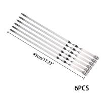 Brochetas De Barbacoa 55cm Con Mango Largo Para Shish Kebab Palas De Asado De Acero Inoxidable Y Palos De Madera Herramienta De Grill Al Aire Libre - details 0