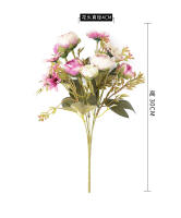 5PCS Rosas Artificiales Rosa Silken Para Decoración De Hogar Bodas Arreglo Floral Coronas Navideñas Accesorios De Aro - details 2