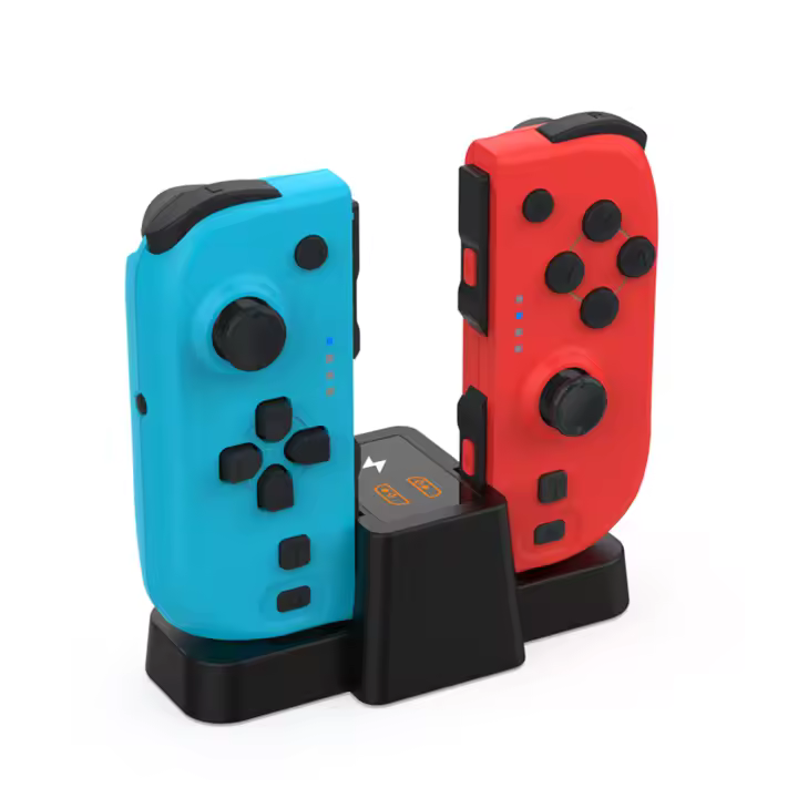 DAM Mandos Bluetooth TNS-1191 tipo Joy-Con compatibles con Nintendo Switch. Batería recargable. Incluye base de carga. 4,8x3,2x10,3 Cm. Color: Azul - 1