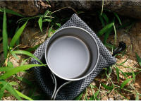 Tiartisan Taza De Acero Titanio Ultraligera Portátil 420ml Con Manija Plegable Para Camping Picnic Taza De Té Con Cubierta - details 12