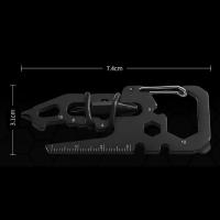 Llavero Multifuncional De Acero Inoxidable Con Abrelatas Y Anillo Para Llaves Herramienta De Camping Y Escalada Accesorios De Exterior - details 0