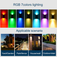 8pcs Luces Solares Para Jardín Decorativas Cambio De Color RGB Impermeables Para Pared Regalo De Navidad Iluminación Para Camino Valla Escalera - details 2