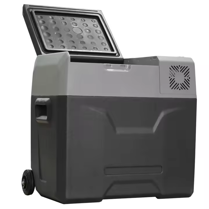 HOMCOM 50L Nevera Portátil Compresor Mini Refrigerador de Coche con Pantalla Táctil Ruedas y Asa 12/24V CC o 110V-240V CA para Hogar 58,6x37,8x54,5 cm Gris - 1