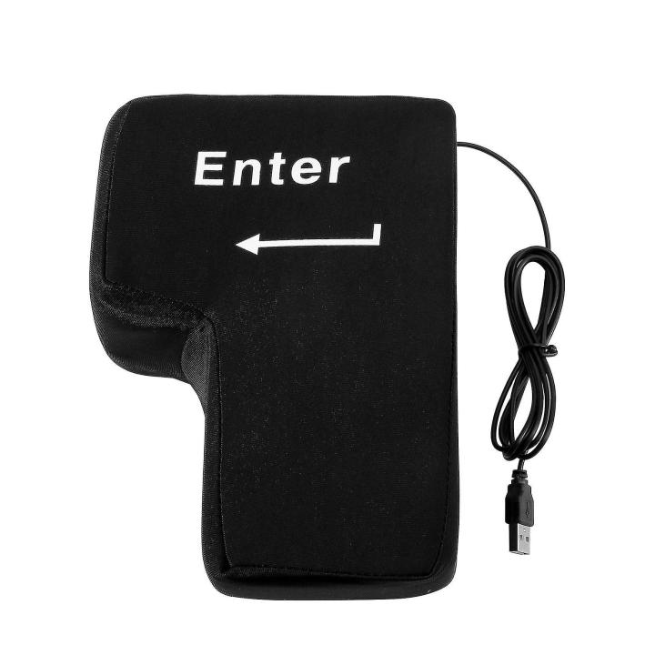 Almohada Gigante Con Tecla Enter USB – Cojín De Descompresión Para Programadores, Funciona Como Tecla Y Como Apoyo De Escritorio
