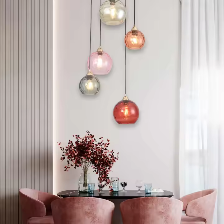 LÚZETE - Lámpara de Techo 5 Luces Nerium en Hierro Dorado - 1